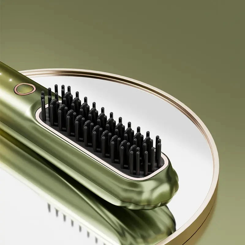 Portable Multifunctional Heating Comb Ptc 2 In 1 Hair Curler Hot Comb